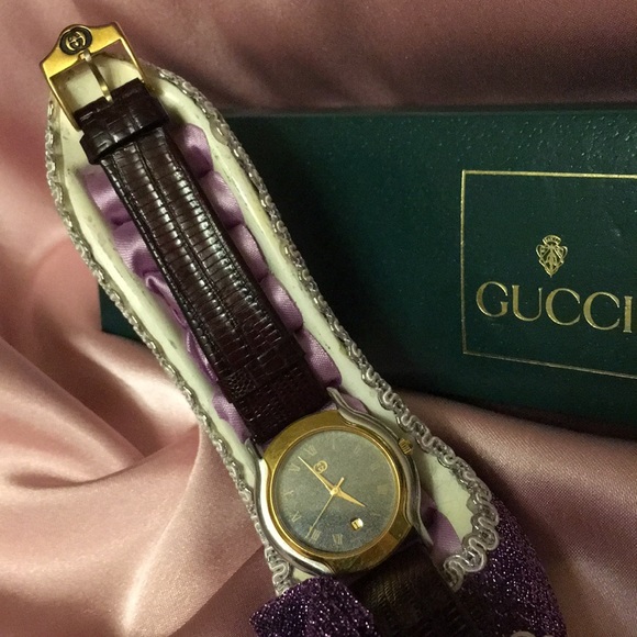 GUCCI watch—Authentic vntg silver gold gray face - Picture 3 of 8